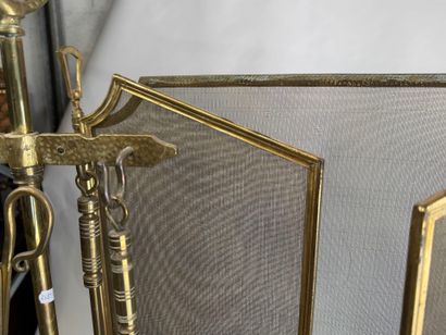 Fireplace set with spark guard, shovel, and...