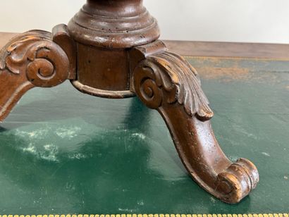 Carved wood tripod piano stool with circular...