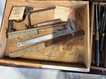 Small wooden craft cabinet opening with 27...