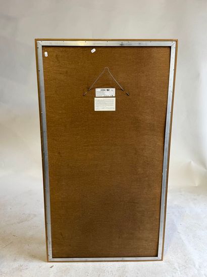 Gilded and polychrome molded wood trumeau,...