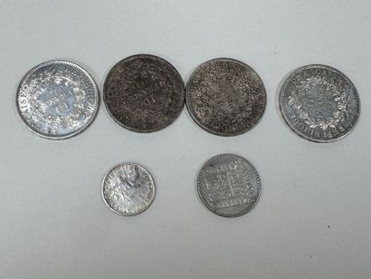Ensemble de 4 pièces de 10 francs Hercule...