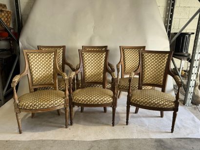 A set of six cabriolet armchairs in molded...