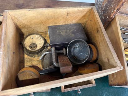 Small wooden craft cabinet opening with 27...