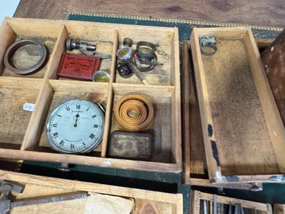 Small wooden craft cabinet opening with 27...