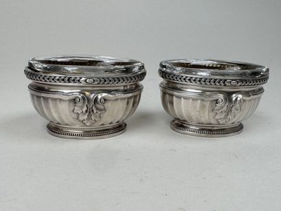 Paire de salerons en argent 950/1000, à décor...