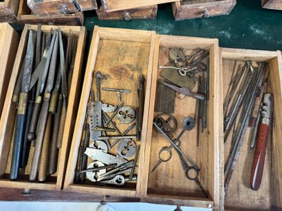 Small wooden craft cabinet opening with 27...