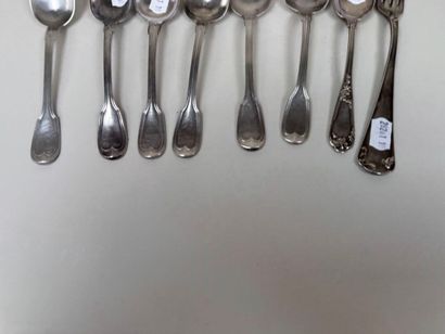 Série de 6 petites cuillères en argent 950/1000,...