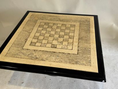 Coffee table with a square tabletop made...
