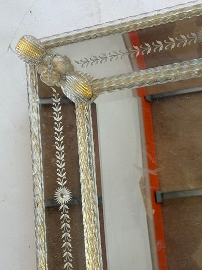 Rectangular mirror with Venetian-style glazing...