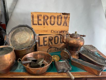 Important copper and metal lot including...