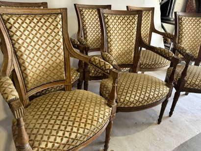 A set of six cabriolet armchairs in molded...
