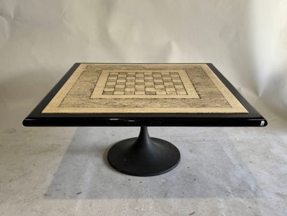 Coffee table with a square tabletop made...