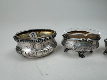 Deux salerons en argent 950/1000, poinçon...