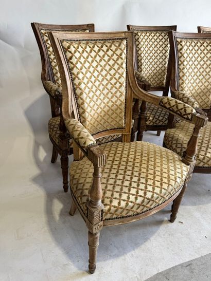 A set of six cabriolet armchairs in molded...