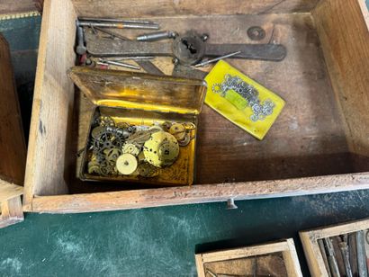 Small wooden craft cabinet opening with 27...