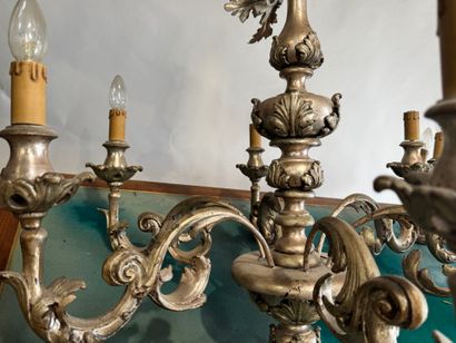An important pair of six-arm chandeliers...