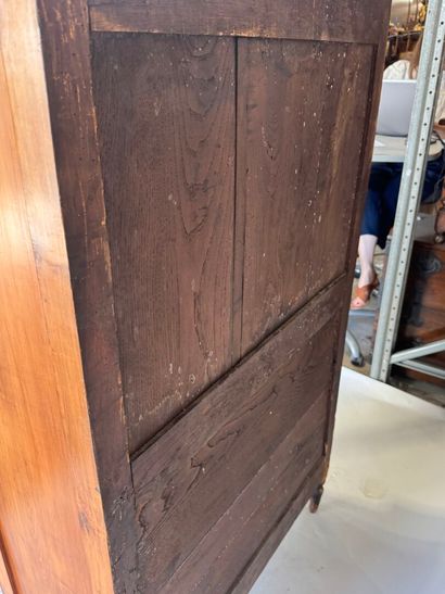 Walnut drop-leaf desk with a veined gray...
