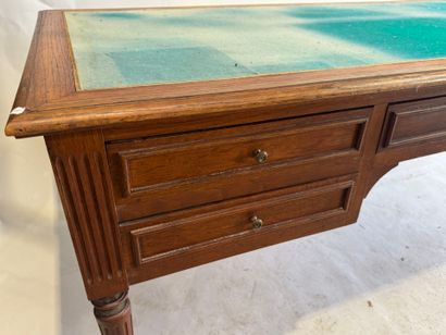 Large molded and carved oak desk opening...