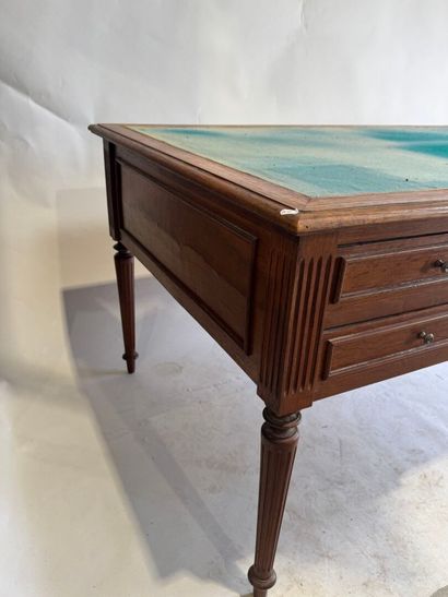 Large molded and carved oak desk opening...