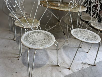 Partie de salle à manger de jardin en métal...