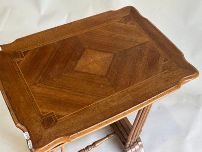 Suite of four nesting tables in wood and...