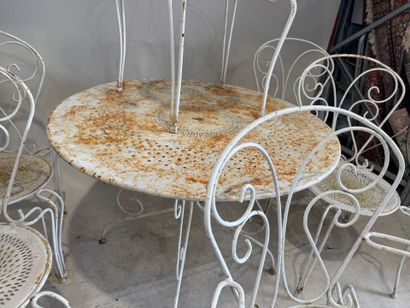 Partie de salle à manger de jardin en métal...