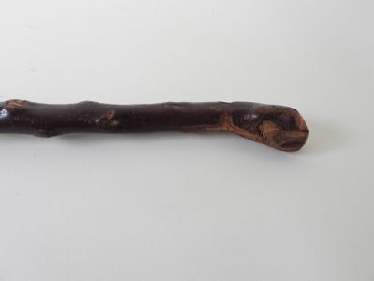 Canne en bois sculpté.
L. 100 cm.