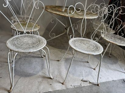 Partie de salle à manger de jardin en métal...