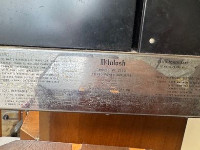 McINTOSH.
Lot comprenant :
-Ampli. 2100 (20...
