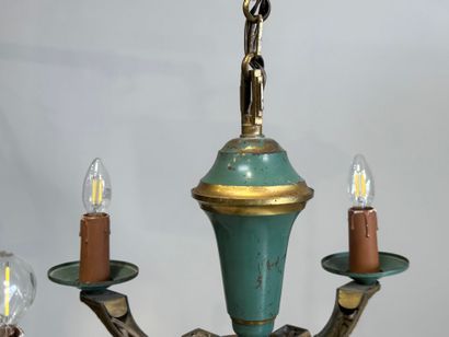 Lustre années 30 à quatre bras de lumière...