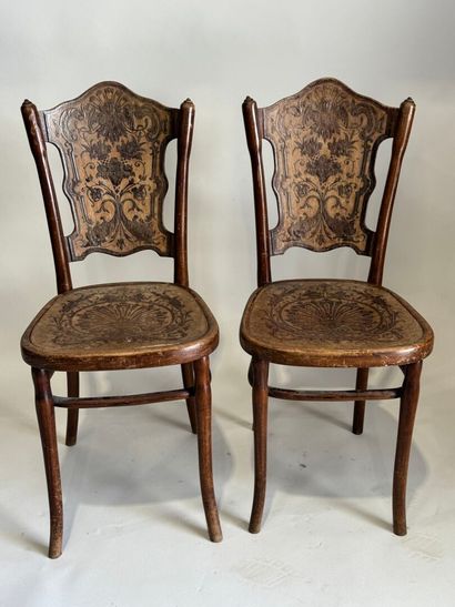 Jacob & Joseph KOHN.
Paire de chaises en...