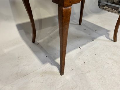 Natural wood writing table opening with a...