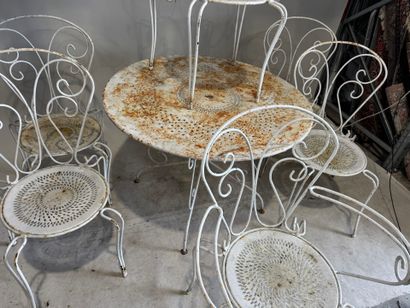 Partie de salle à manger de jardin en métal...