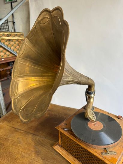 HIS MASTERS VOICE.
Gramophone with wood and...