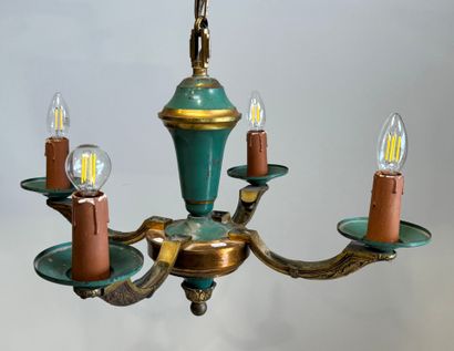 Lustre années 30 à quatre bras de lumière...