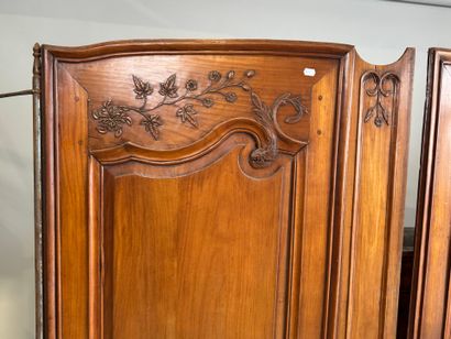 Paire de portes d'armoire en merisier à décor...