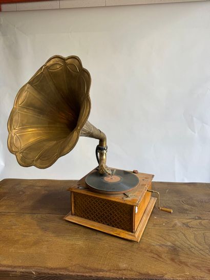 HIS MASTERS VOICE.
Gramophone with wood and...