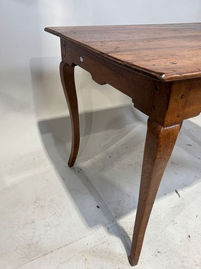 Natural wood writing table opening with a...