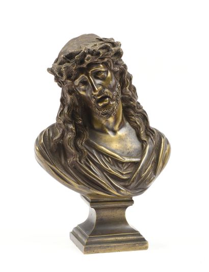 École française XIXe.
Buste du Christ à la...