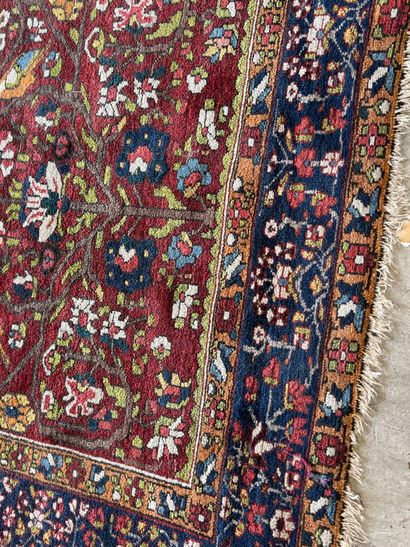 Small hand-knotted woollen rug with polychrome...