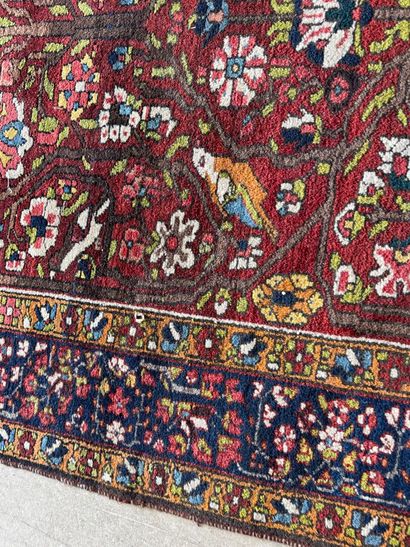 Small hand-knotted woollen rug with polychrome...