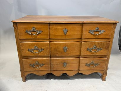 Cherry wood chest of drawers with three drawers...