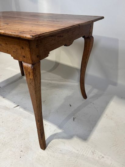 Natural wood writing table opening with a...
