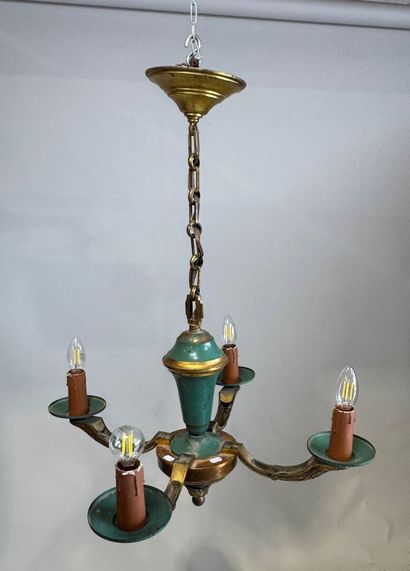 Lustre années 30 à quatre bras de lumière...