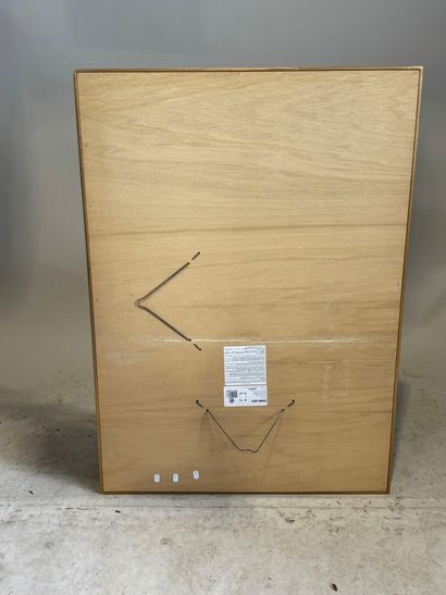 Miroir rectangulaire en bois doré et parcloses,...