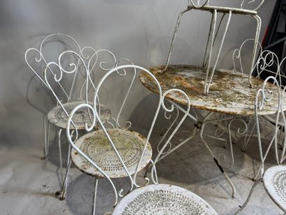Partie de salle à manger de jardin en métal...