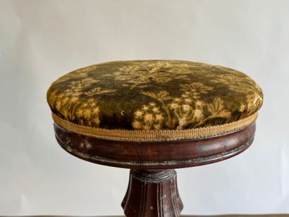 Carved wood tripod piano stool with screw,...