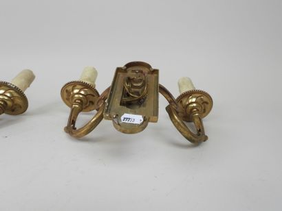 Paire d'appliques en bronze doré à deux bras...
