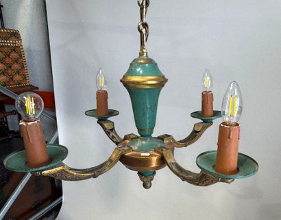Lustre années 30 à quatre bras de lumière...
