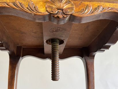 Screw-top piano stool in molded, carved and...